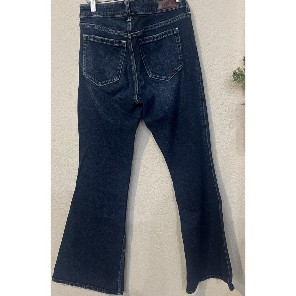 Hollister Womens Low-Rise Flare Dark Distressed Stretch Jeans 4S W27S 30x28